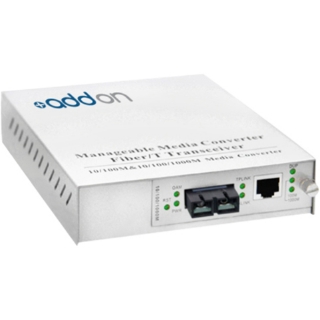 Picture of AddOn 10/100/1000Base-TX(RJ-45) to 1000Base-SX(SC) MMF 850nm 550m Managed Media Converter