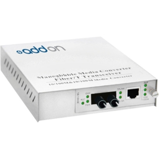 Picture of AddOn 10/100Base-TX(RJ-45) to 100Base-FX(ST) MMF 1310nm 2km Managed Media Converter