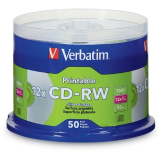 Picture of CD-RW 700MB 12X DataLifePlus Silver Inkjet Printable with Branded Hub - 50pk Spindle