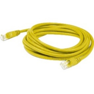 Picture of AddOn 0.67ft (8.0 in) RJ-45 (Male) to RJ-45 (Male) Yellow Cat5E UTP PVC Copper Patch Cable