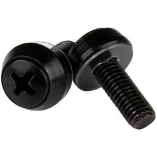 Picture of StarTech.com M6 x 12mm - Screws - 100 Pack, Black - M6 Mounting Screws for Server Rack & Cabinet