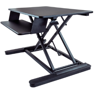 Picture of StarTech.com Sit Stand Desk Converter - Keyboard Tray - Height Adjustable Ergonomic Desktop/Tabletop Standing Desk - Large 35"x21" Surface