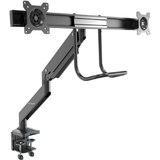 Picture of StarTech.com Desk Mount Dual Monitor Arm with USB & Audio - Slim Full Motion Dual Monitor VESA Mount up to 32" Displays - C-Clamp/Grommet