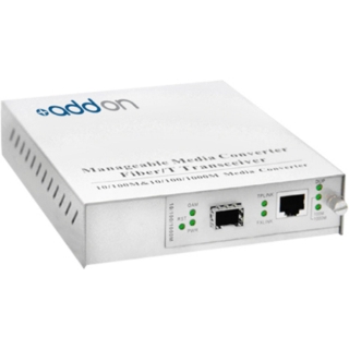 Picture of AddOn 10/100/1000Base-TX(RJ-45) to Open SFP Port Managed Media Converter
