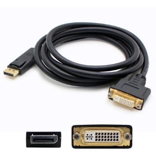 Picture of 5PK DisplayPort 1.2 Male to DVI-I (29 pin) Female Black Adapters Which Requires DP++ For Resolution Up to 2560x1600 (WQXGA)