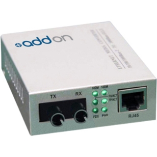 Picture of AddOn 10/100Base-TX(RJ-45) to 100Base-FX(ST) MMF 1310nm 2km Media Converter