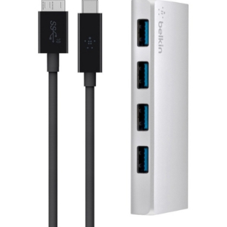 Picture of Belkin USB 3.0 4 Port Hub + USB-C Cable