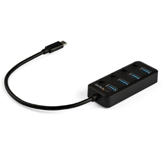 Picture of StarTech.com 4 Port USB C Hub - 4x USB 3.0 Type-A with Individual On/Off Port Switches - SuperSpeed 5Gbps USB 3.1/3.2 Gen 1 - Bus Powered