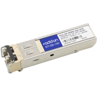 Picture of AddOn 5-Pack of Cisco GLC-SX-MMD Compatible TAA Compliant 1000Base-SX SFP Transceiver (MMF, 850nm, 550m, LC, DOM)