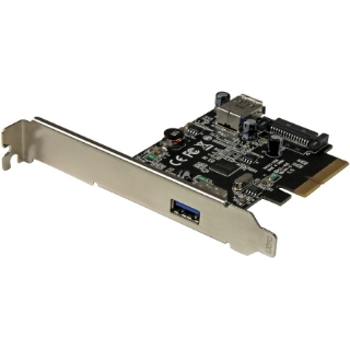 Picture of StarTech.com 2 Port USB 3.1 (10Gbps) Card - USB-A 1x External 1x Internal - PCIe USB 3.1 Card with Type-A - PCI Express - Supports UASP