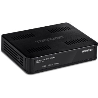 Picture of TRENDnet Ethernet Over Coax Adapter, Backward Compatible with MoCA 2.0, Gigabit LAN Port, Supports Net Throughput Up to 1Gbps, Supports Up to 16 Nodes On One Network, Black, TMO-311C