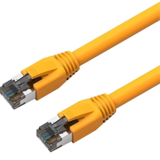 Picture of Axiom 5FT CAT8 2000mhz S/FTP Shielded Patch Cable Snagless Boot (Yellow)