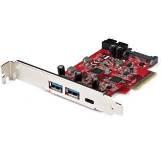 Picture of StarTech.com 5-Port USB PCIe Card, 10Gbps USB 3.1 Gen 2 PCIe Card, 1 USB-C/2 USB-A, Internal Header (2x 5Gbps USB), USB C PCI Express Card