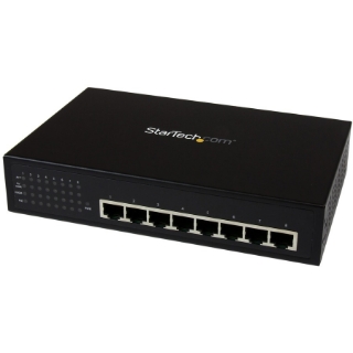 Picture of StarTech.com 8 Port Unmanaged Industrial Gigabit Power over Ethernet Switch - 802.3af/at PoE+ Switch - Wall Mountable