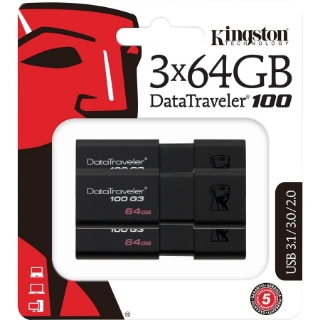 Picture of Kingston 64GB USB 3.0 DataTraveler 100 G3 (3 pcs)