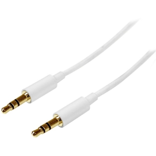 Picture of StarTech.com 2m White Slim 3.5mm Stereo Audio Cable - Male to Male