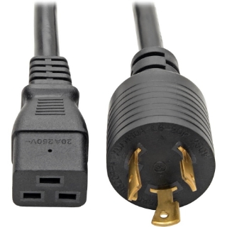 Picture of Tripp Lite 12ft Power Cord Extension Cable L6-20P to C19 for PDU/UPS Heavy Duty 20A 12 AWG 12'