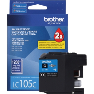 Picture of Brother Genuine Innobella LC105C Super High Yield Cyan Ink Cartridge.