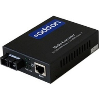 Picture of AddOn 10/100/1000Base-TX(RJ-45) to 1000Base-MX(SC) MMF 1310nm 2km IEEE802.3at/48V/1.0A/50W POE Media Converter