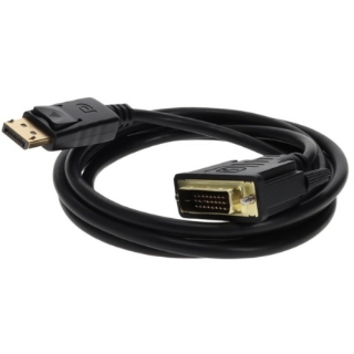 Picture of 6ft DisplayPort 1.2 Male to DVI-D Dual Link (24+1 pin) Male Black Cable For Resolution Up to 2560x1600 (WQXGA)