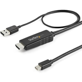 Picture of StarTech.com 3ft (1m) HDMI to Mini DisplayPort Cable 4K 30Hz - Active HDMI to mDP Adapter Cable with Audio - USB Powered - Video Converter