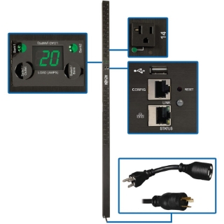 Picture of Tripp Lite PDU Monitored Per Outlet 24 5-15/20R 20A 1.9kW LX Platform 0U