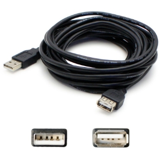 Picture of AddOn 10ft USB 2.0 (A) Male to Female Black Cable