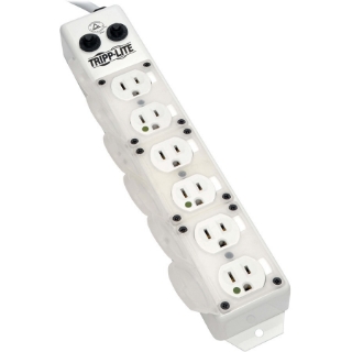 Picture of Tripp Lite Safe-IT Power Strip Medical Hospital Antimicrobial 120V 6 Outlet UL1363A 15ft Right Angle Cord