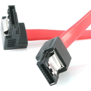 Picture of StarTech.com 12in Latching SATA to Right Angle SATA Serial ATA Cable