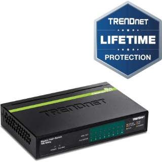Picture of TRENDnet 8-Port GREENnet Gigabit PoE+ Switch, Supports PoE And PoE+ Devices, 61W PoE Budget, 16Gbps Switching Capacity, Data & Power Via Ethernet To PoE Access Points & IP Cameras, Black, TPE-TG82G