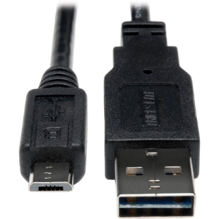 Picture of Tripp Lite 1ft USB 2.0 High Speed Cable Reversible A to 5Pin Micro B M/M