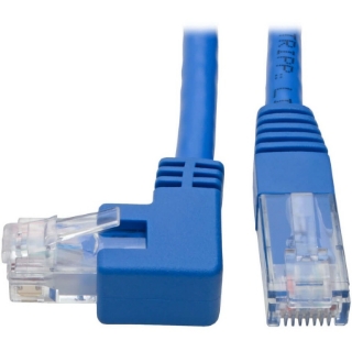 Picture of Tripp Lite Left-Angle Cat6 UTP Patch Cable (RJ45) - 1 ft., M/M, Gigabit, Molded, Blue