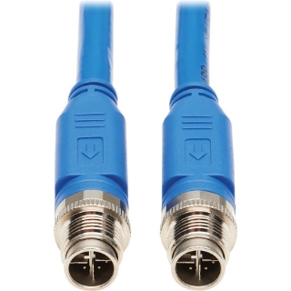 Picture of Tripp Lite NM12-6A1-02M-BL M12 X-Code Cat6a 10G Ethernet Cable, M/M, Blue, 2 m (6.6 ft.)