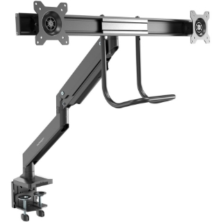 Picture of StarTech.com Desk Mount Dual Monitor Arm - Ergonomic VESA Mount 32" (17.6lb) Displays - Crossbar Handle for Full Motion - C-Clamp/Grommet