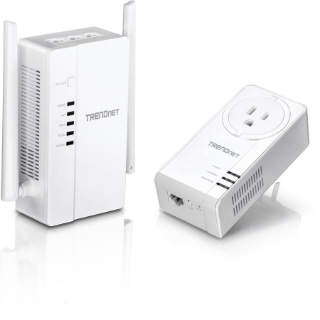 Picture of TRENDnet Wi-Fi Everywhere Powerline 1200 AV2 Dual-Band AC1200 Wireless Access Point Kit, Includes 1 x TPL-430AP And 1 x TPL-423E, 3 x Gigabit Ports, Easy Installation, White, TPL-430APK