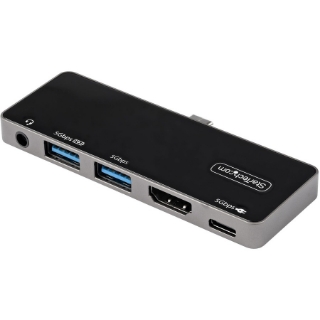 Picture of Star Tech.com USB C Multiport Adapter, USB-C to 4K 60Hz HDMI, 100W PD Pass-Through, 3xUSB, Audio, USB-C Mini Dock, Portable USB Type-C Dock