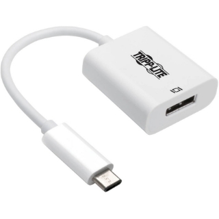 Picture of Tripp Lite USB C to DisplayPort Adapter Cable w Equalizer 8K UHD White USB C to DP 6in