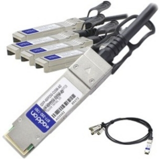 Picture of AddOn Cisco QSFP-4SFP25G-CU5M Compatible TAA Compliant 100GBase-CU QSFP28 to 4xSFP28 Direct Attach Cable (Passive Twinax, 5m)
