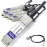 Picture of AddOn Dell DAC-QSFP-4SFP-10G-3M Compatible TAA Compliant 40GBase-CU QSFP+ to 4xSFP+ Direct Attach Cable (Passive Twinax, 3m)