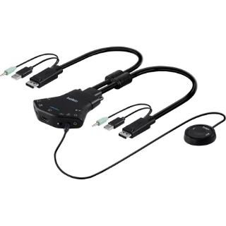 Picture of Belkin Secure 2-port Flip DP KVM with Audio, PP 3.0