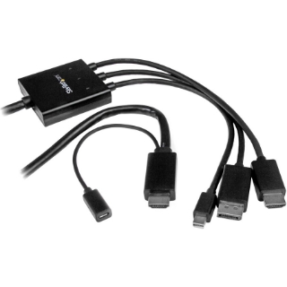 Picture of StarTech.com 2m 6 ft HDMI, DisplayPort or Mini DisplayPort to HDMI Converter Cable - HDMI, DP or Mini DP to HDMI Adapter