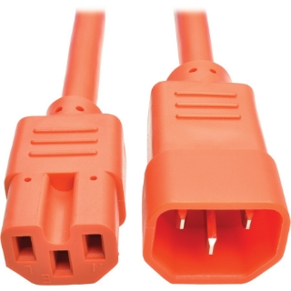 Picture of Tripp Lite 6ft Heavy Duty Power Extension Cord 15A 14 AWG C14 C15 Orange 6'