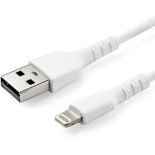 Picture of StarTech.com 3 foot/1m Durable White USB-A to Lightning Cable, Rugged Heavy Duty Charging/Sync Cable for Apple iPhone/iPad MFi Certified