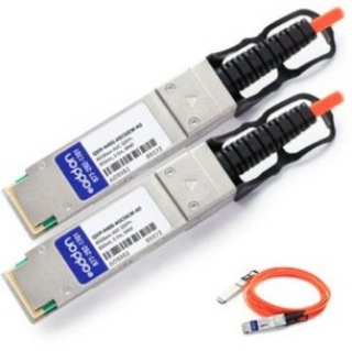 Picture of AddOn Cisco Compatible TAA Compliant 40GBase-AOC QSFP+ to QSFP+ Direct Attach Cable (850nm, MMF, 0.5m)