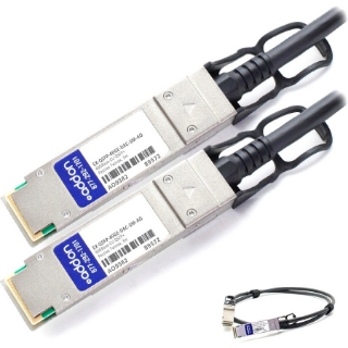 Picture of AddOn Juniper Networks EX-QSFP-40GE-DAC-3M Compatible TAA Compliant 40GBase-CU QSFP+ to QSFP+ Direct Attach Cable (Passive Twinax, 3m)