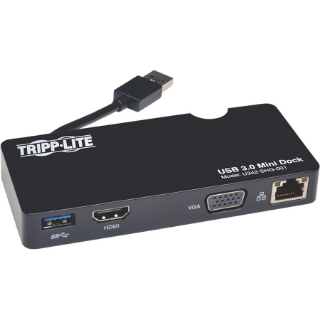 Picture of Tripp Lite USB 3.0 HDMI VGA Mini Dock Station Gigabit Ethernet HD15 RJ45