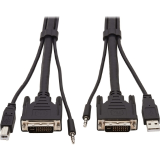 Picture of Tripp Lite DVI KVM Cable Kit 3 in 1 DVI, USB 3.5mm Audio 3xM/3xM Black 10ft