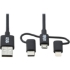 Picture of Tripp Lite USB-A to Lightning, USB Micro-B and USB C Sync/Charge Cable Universal 6ft