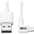 Picture of Tripp Lite Lightning to USB Sync Charge Cable Right-Angle for iPhones iPads Apple White 3ft 3'