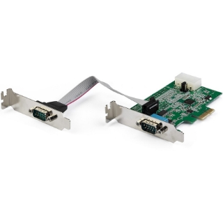 Picture of StarTech.com 2-port PCI Express RS232 Serial Adapter Card - PCIe Serial DB9 Controller Card 16950 UART - Low Profile - Windows and Linux